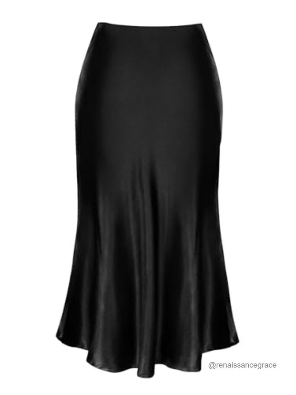 ALCEA ROSEA Womens Satin High Waisted Midi Skirt Wedding Party